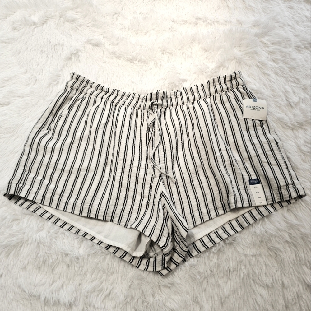 XXL Arizona jean Co. comfy striped fully lined shorts